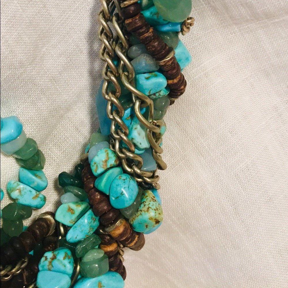 Kenneth Cole 8 Strand Turquoise Statement Necklace - Picture 4 of 5